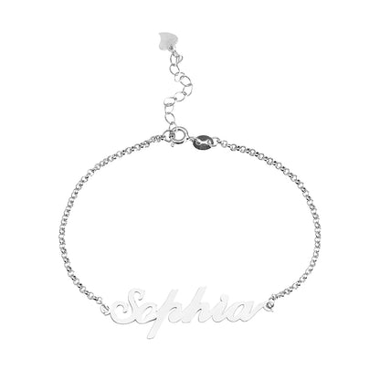 Personalized Sterling Silver Carrie Name Bracelet, dainty custom name bracelets