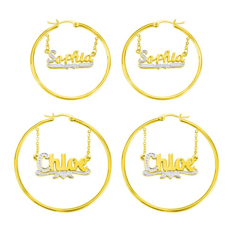 Customized Name Hoop Earrings, custom Name hoops for her