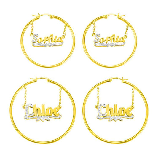 Customized Name Hoop Earrings, custom Name hoops for her