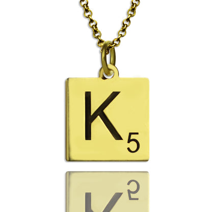 Scrabble Initial Letter Necklace- 925 Sterling Silver