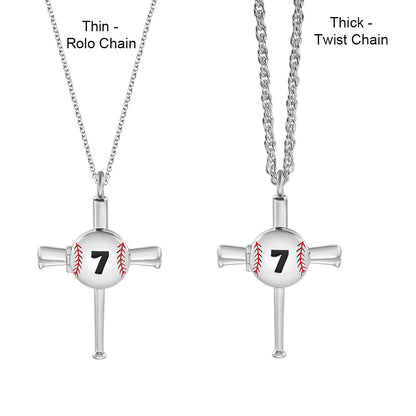 Baseball Necklace with Photo & Engraving - Ball Shape Long Style