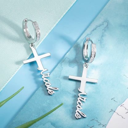 Silver Cross Necklace, Personalized Christian Jewelry