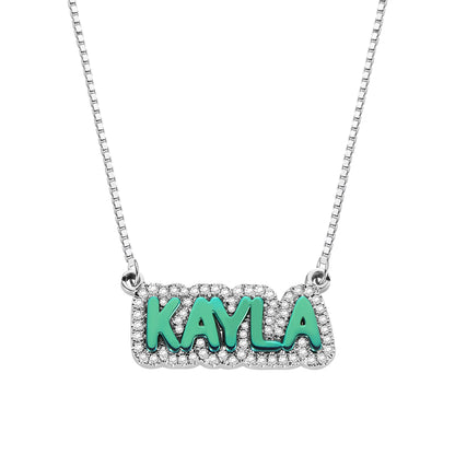 Custom Iced Out Colorful Name Necklace