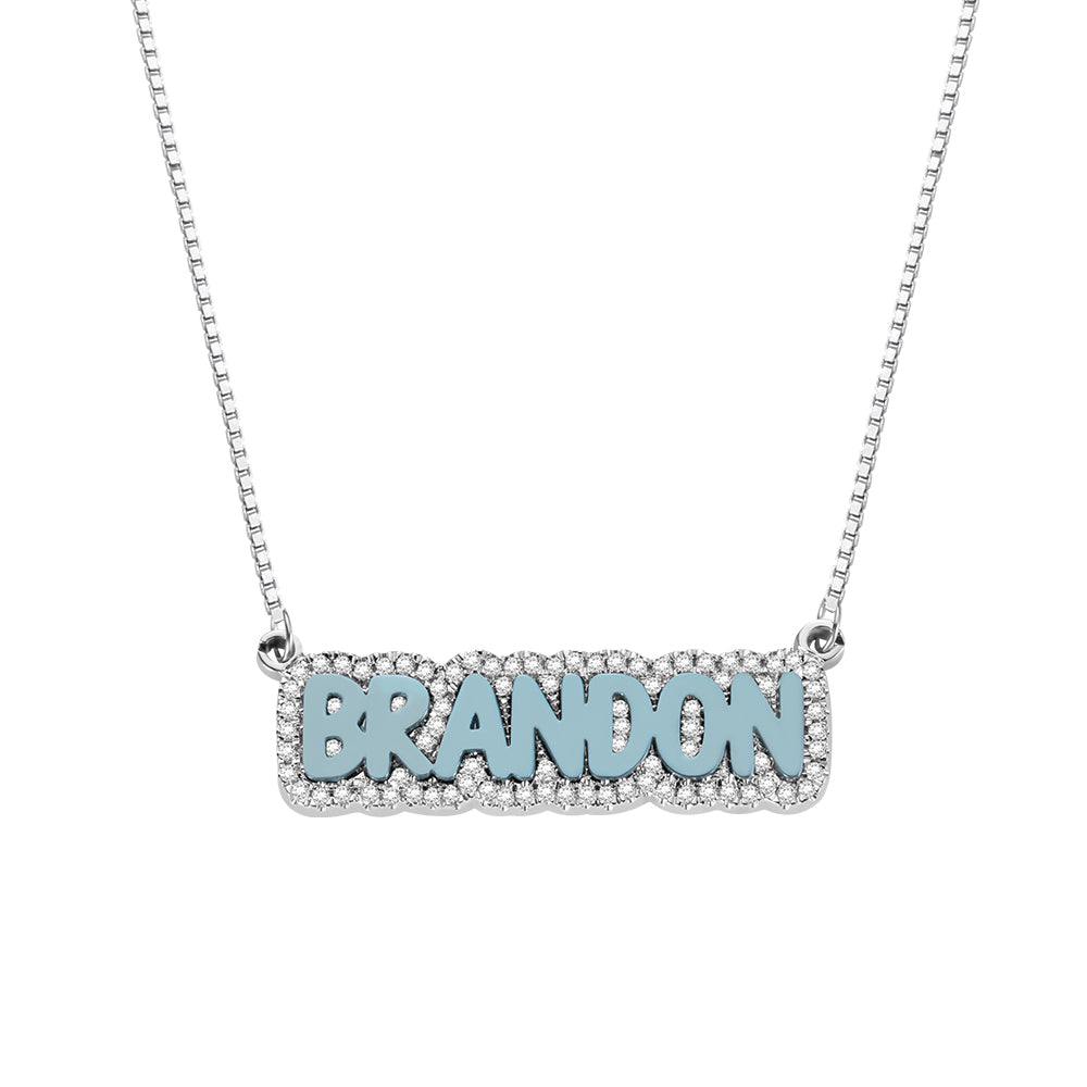 Custom Iced Out Colorful Name Necklace