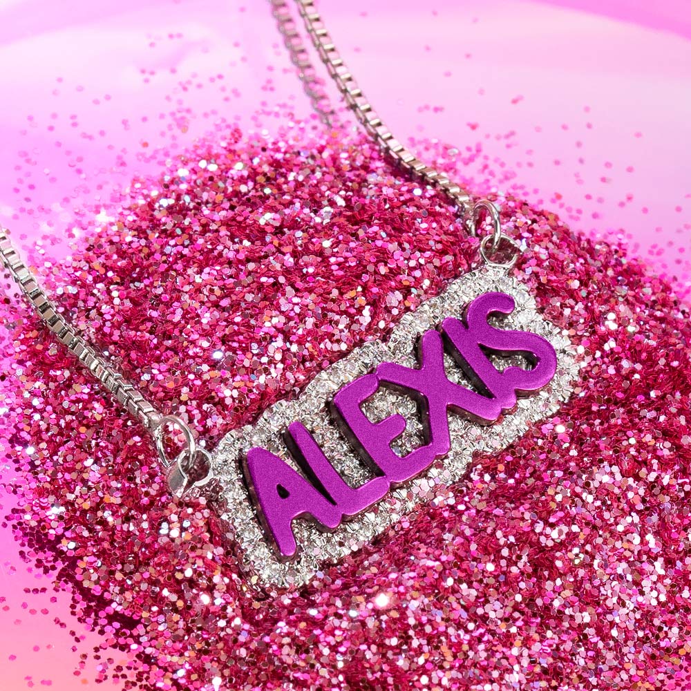 Custom Iced Out Colorful Name Necklace