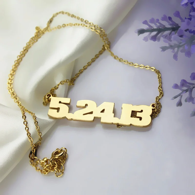 Custom number necklace, Personalized Anniversary or Birthday Jewelry gift with Numbers