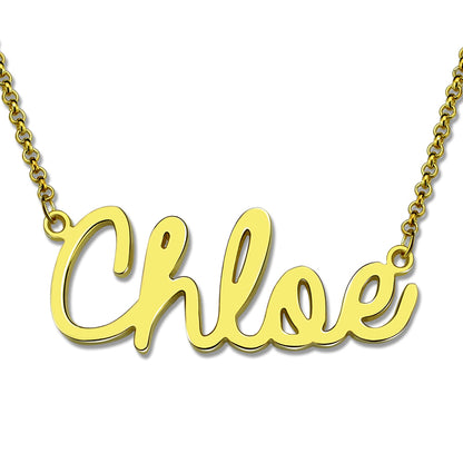 Personalized Cursive Style Name Necklace In Sterling Silver, Custom Jewelry for her