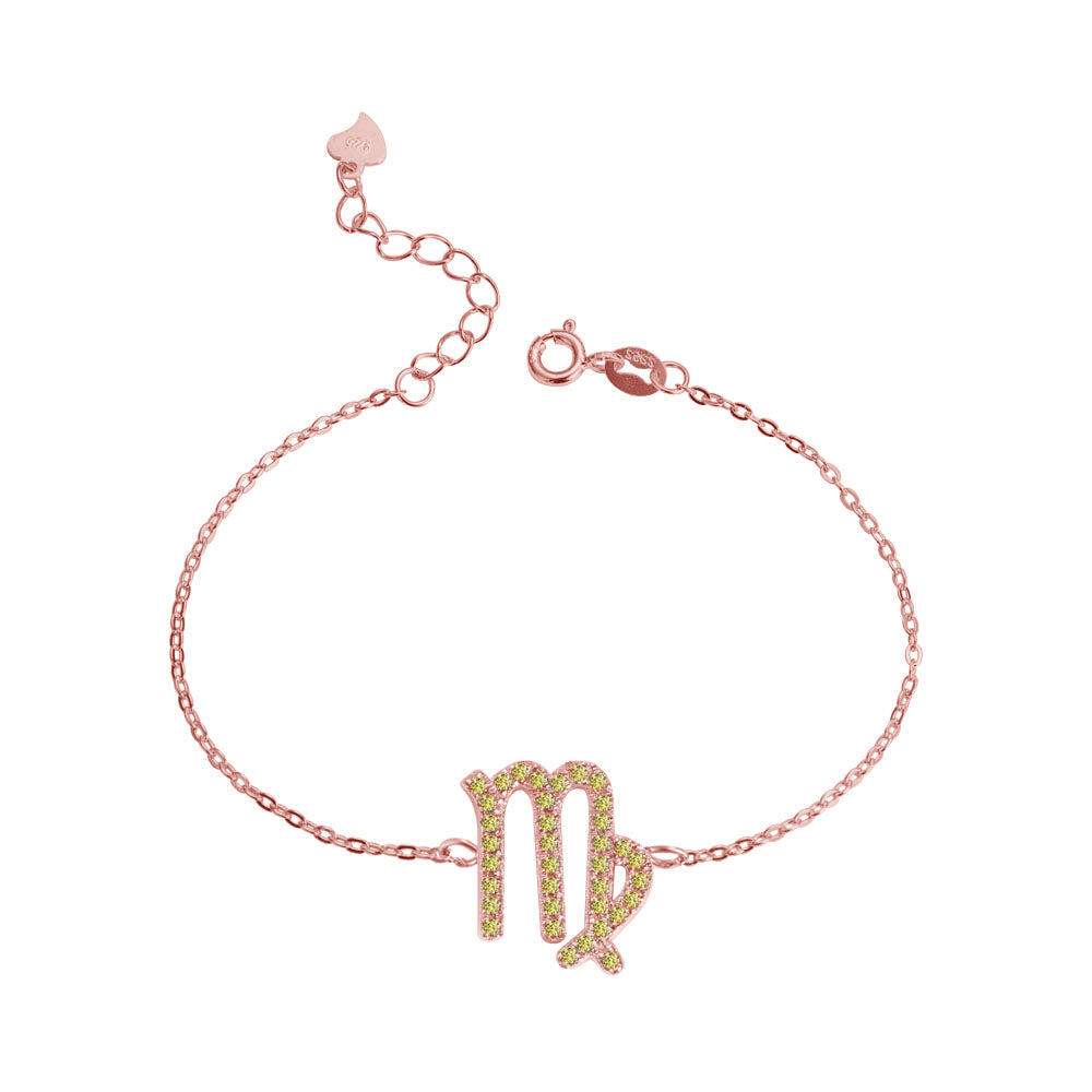 Zodiac Bracelet & Constellation Anklet with Birthstone - Sign Style