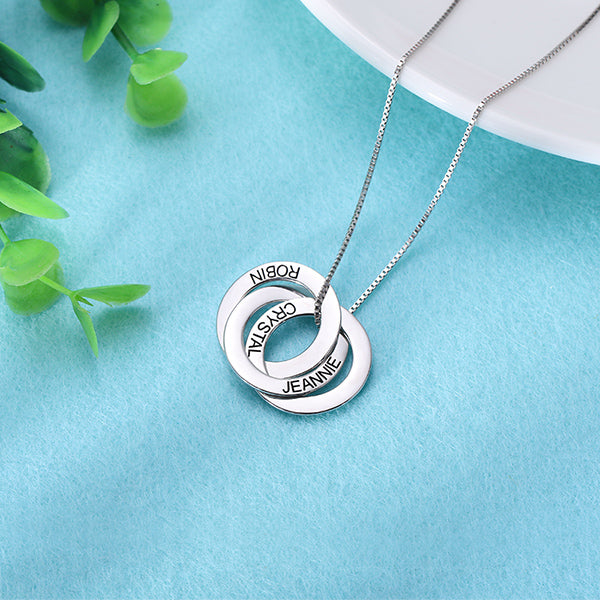 Multi-Name Family Necklace, Multiple Nameplated Necklace, Russian Personalized Multiple Name Necklace, Necklace for Family Names