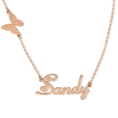 Custom Fashion Butterfly Clavicle Name Necklace