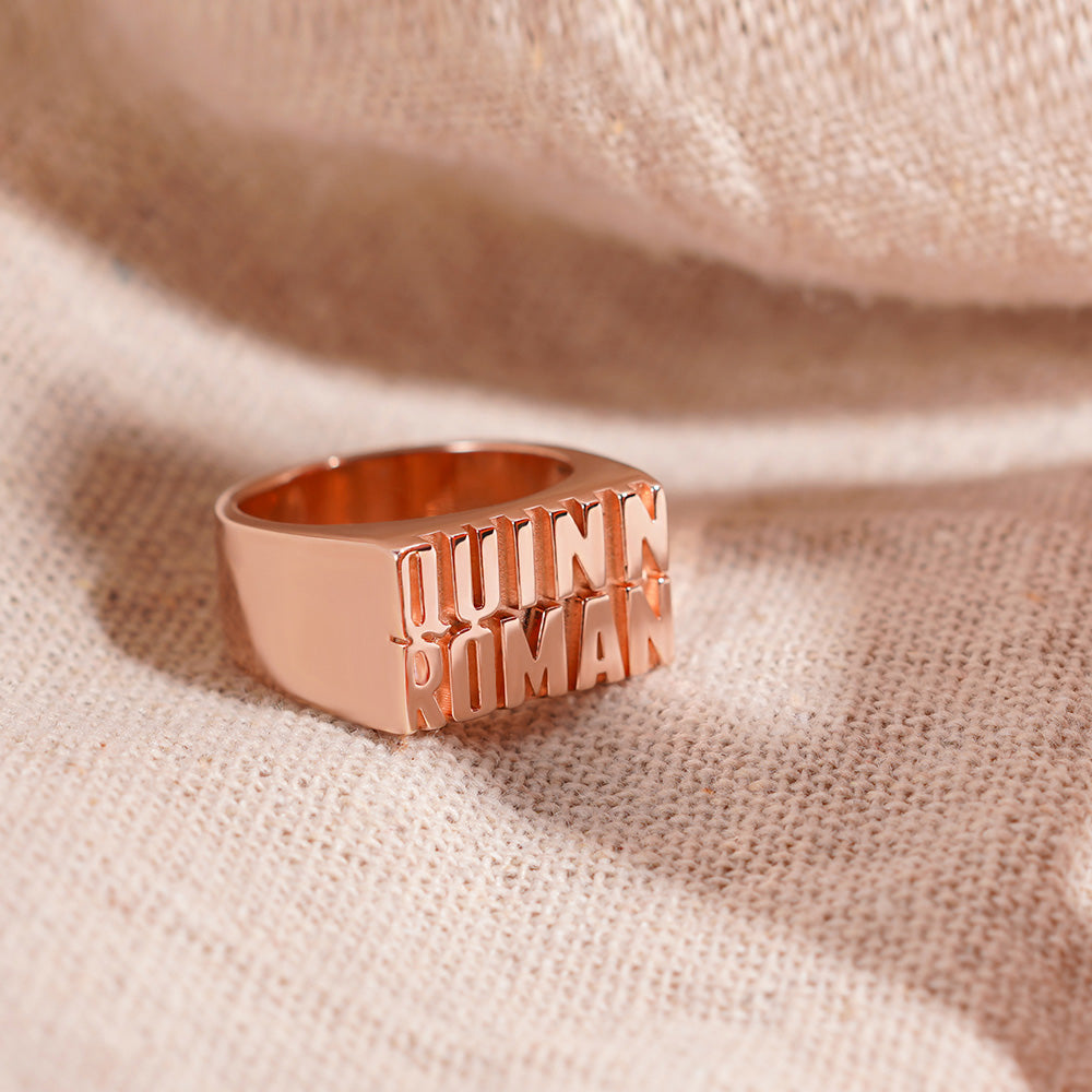 Personalized Unisex Ring with 2 Names