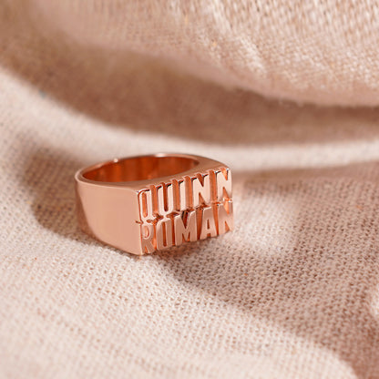 Personalized Unisex Ring with 2 Names