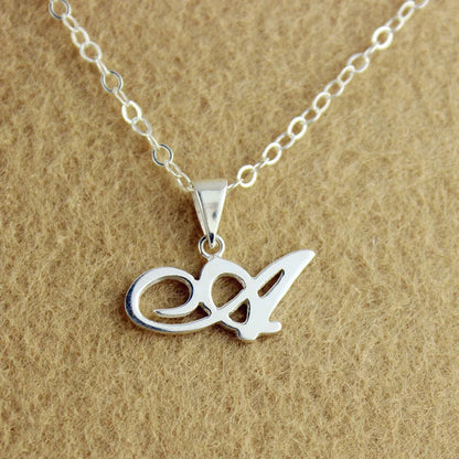 Dainty 18K Gold Plated Sterling Silver Custom Initial Letter Necklace