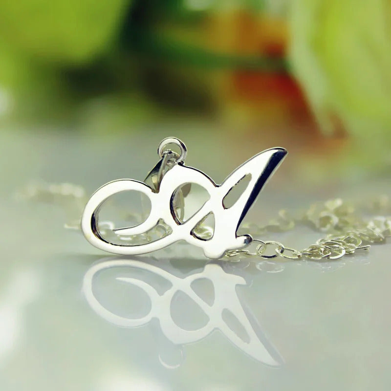 Dainty 18K Gold Plated Sterling Silver Custom Initial Letter Necklace