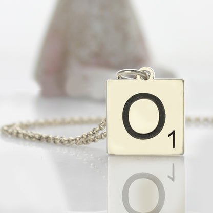 Scrabble Initial Letter Necklace- 925 Sterling Silver