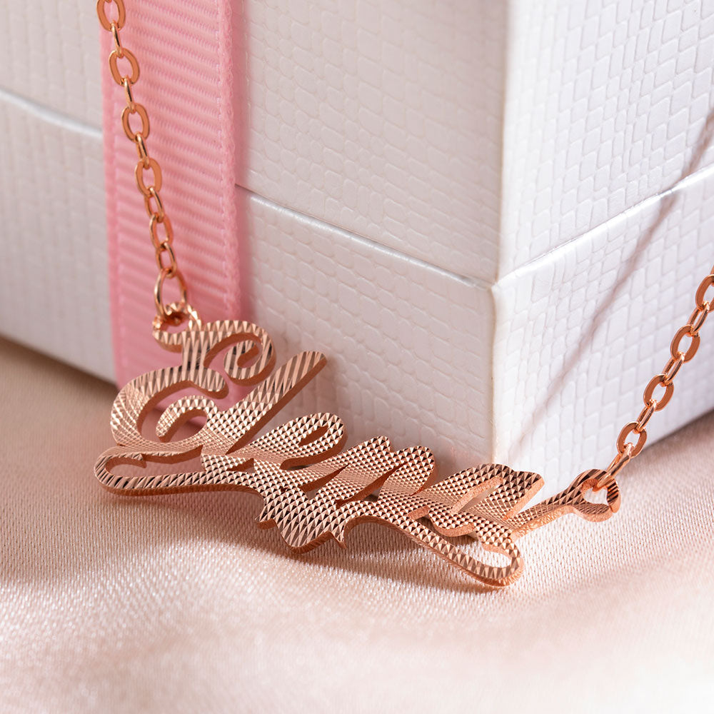 Dainty Custom Embossed Name Necklace