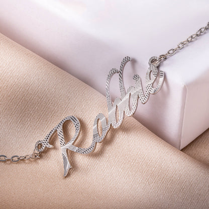 Dainty Custom Embossed Name Necklace