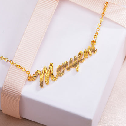 Dainty Custom Embossed Name Necklace