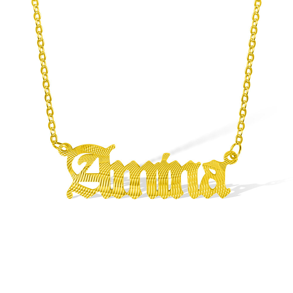 Dainty Custom Embossed Name Necklace