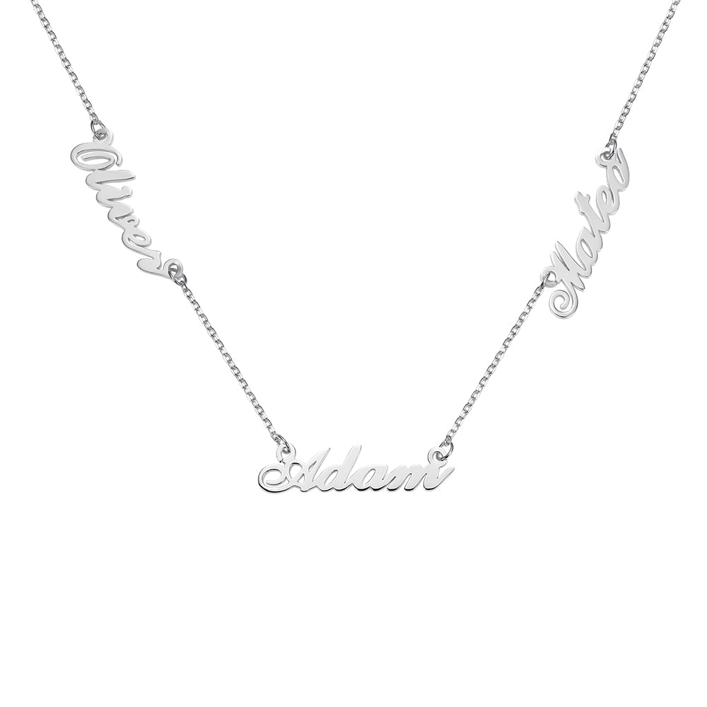 Dainty Personalized Three Names Necklace Stainless Steel