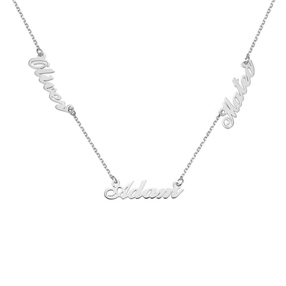 Dainty Personalized Three Names Necklace Stainless Steel