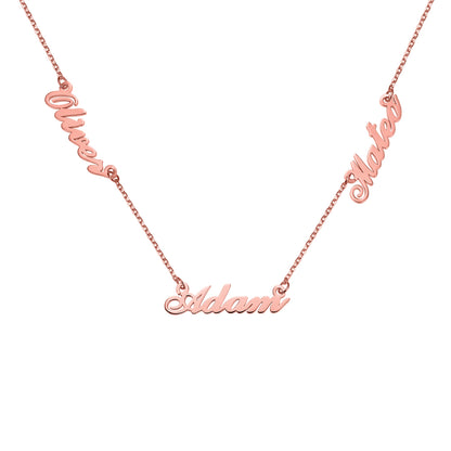 Dainty Personalized Three Names Necklace Stainless Steel