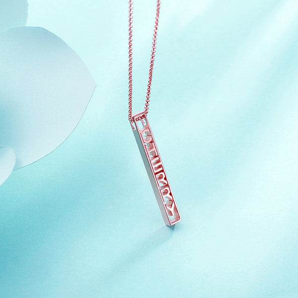 Sterling Silver Personalized Special 3D Bar Necklace, Multi Name Necklace, Multiple names custom necklace for him or her