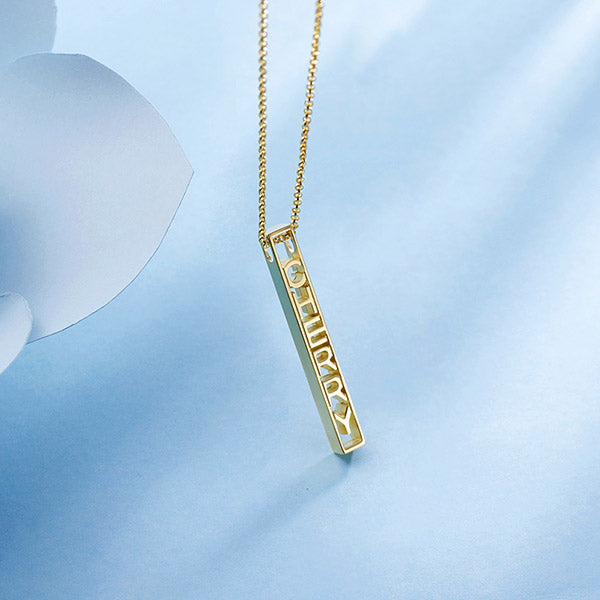 Sterling Silver Personalized Special 3D Bar Necklace, Multi Name Necklace, Multiple names custom necklace for him or her