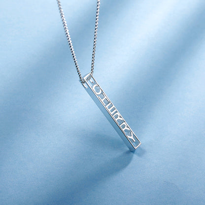 Sterling Silver Personalized Special 3D Bar Necklace, Multi Name Necklace, Multiple names custom necklace for him or her