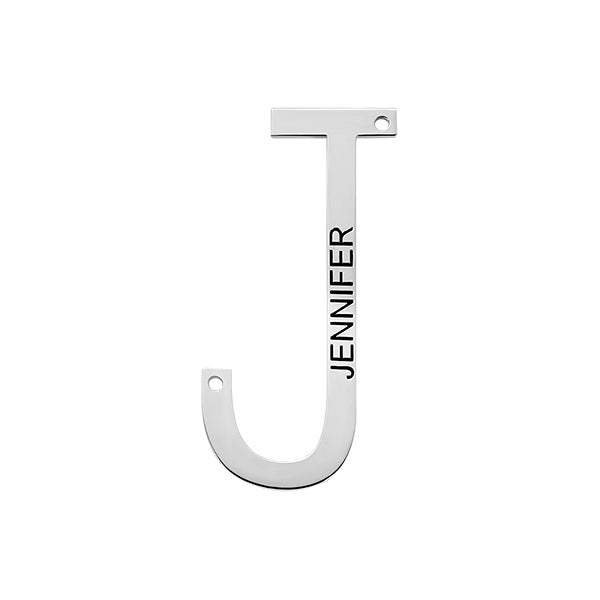 Engraved Sideways Initial Necklace in Silver 925