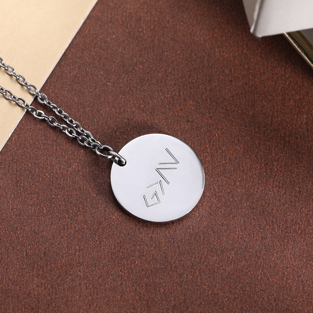 "God is greater than the highs and lows" Engraved Coin Necklace in Silver
