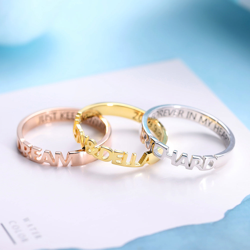 Personalized Stackable Name Rings