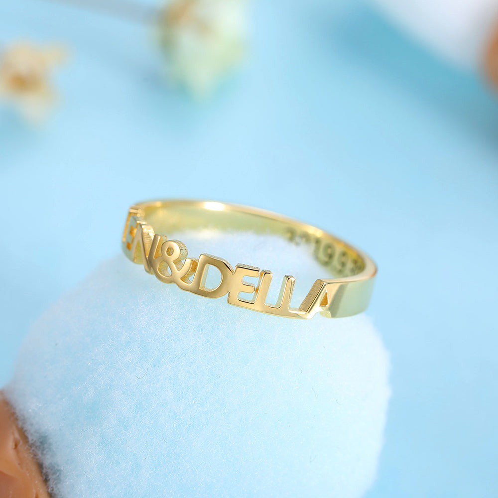Personalized Name Rings Stackable Personalized Stackable Name Rings – EarthlyNot