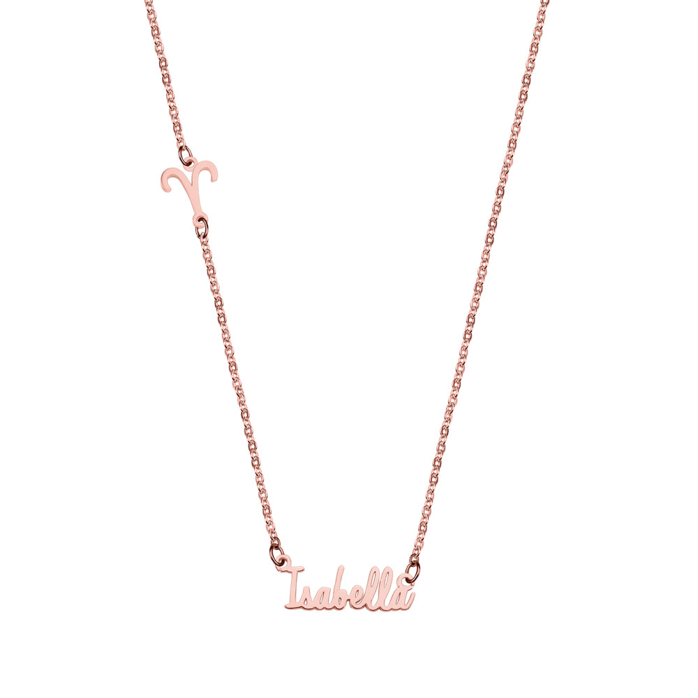 Personalized Sideways Cross Name Necklace