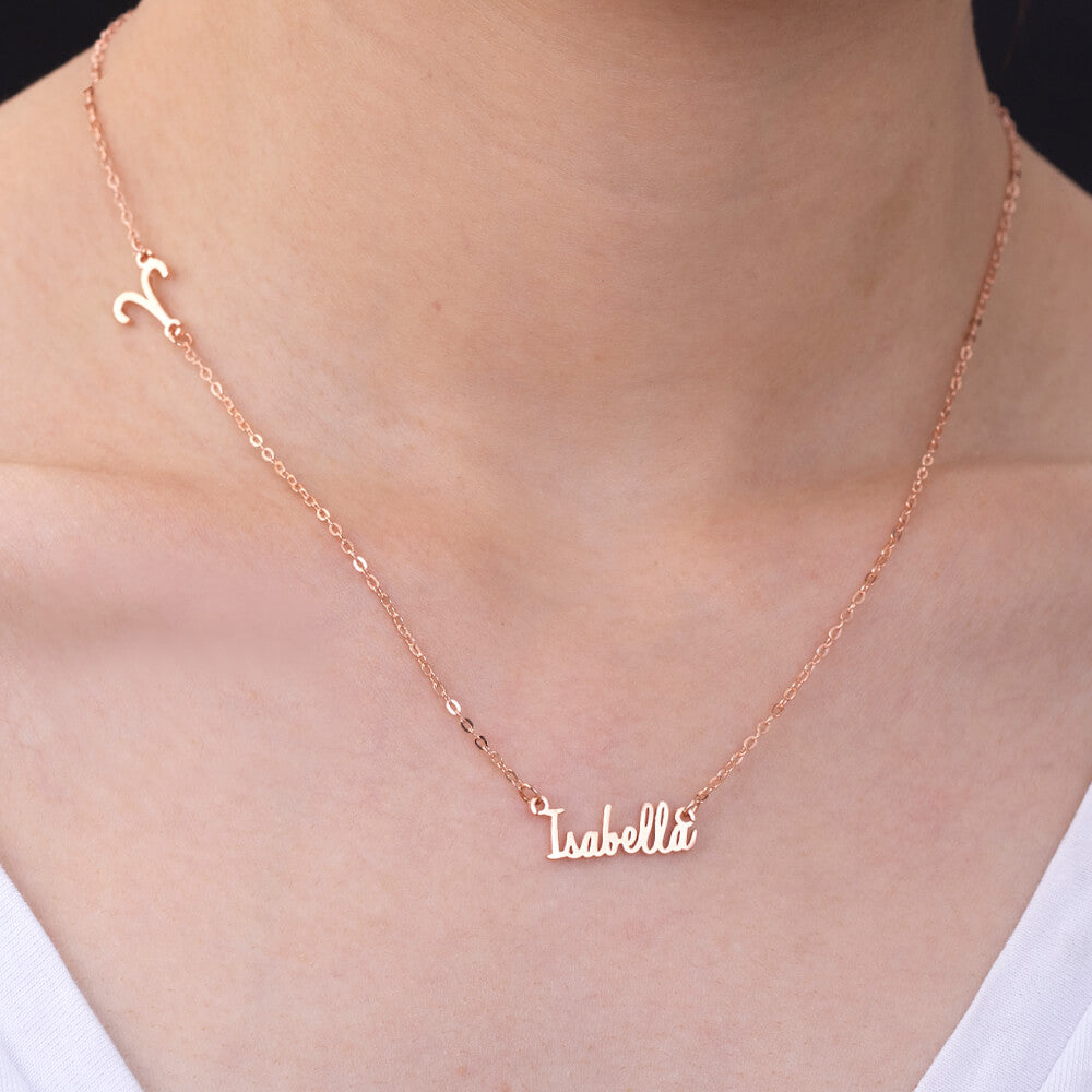 Personalized Sideways Cross Name Necklace