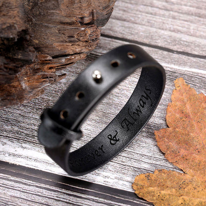 Personalized Men's Leather Bracelet