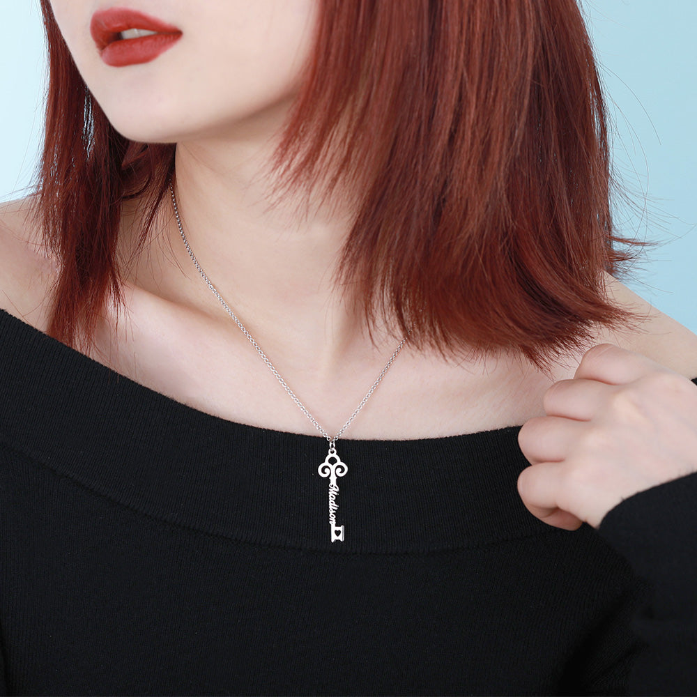 Personalized Key-shaped Name Necklace
