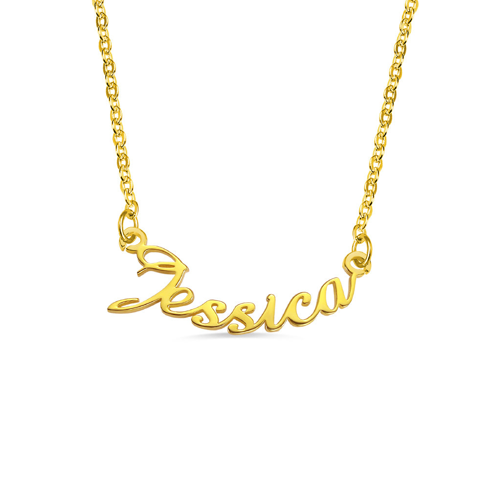 Custom-made Smile Silver Necklace with Name
