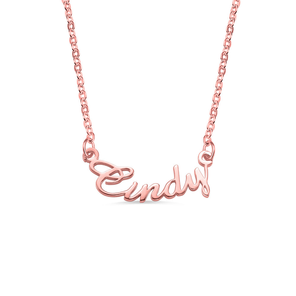Custom-made Smile Silver Necklace with Name