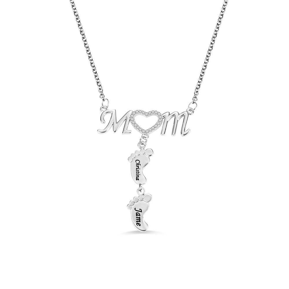 Custom-Made New Mom Necklace with Baby Feet