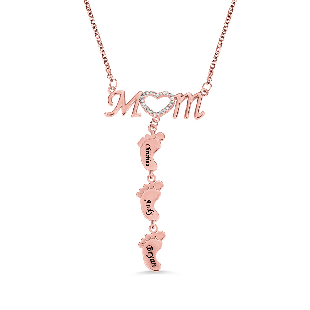 Custom-Made New Mom Necklace with Baby Feet
