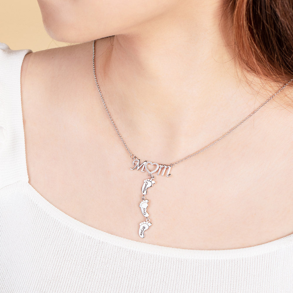 Custom-Made New Mom Necklace with Baby Feet