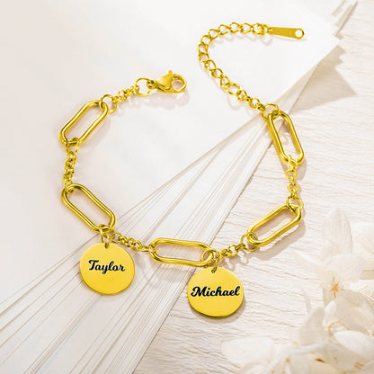 Custom Family Names Round Bracelet, multiple names custom bracelets