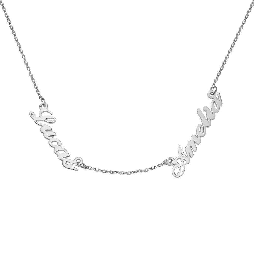 Dainty Personalized Double Name Necklace Stainless Steel