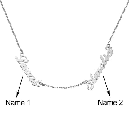 Dainty Personalized Double Name Necklace Stainless Steel