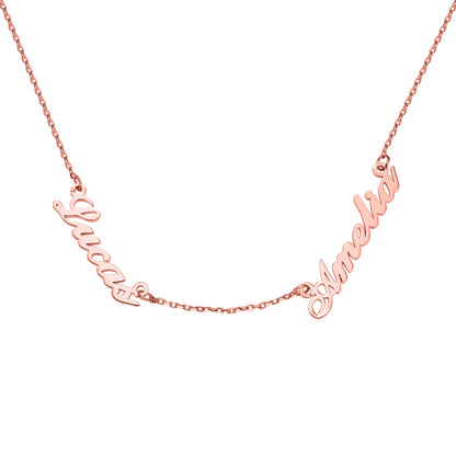 Dainty Personalized Double Name Necklace in Sterling Silver