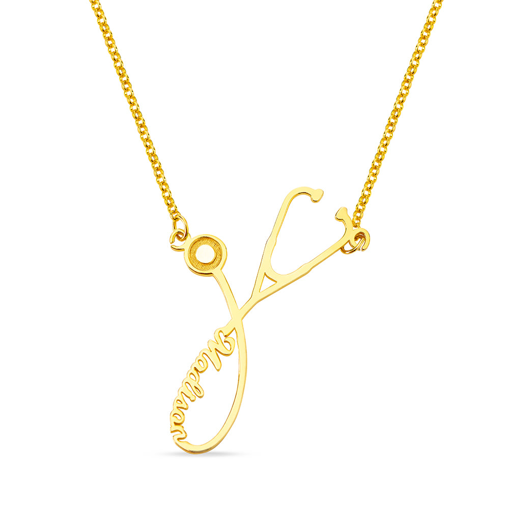 Personalized Stethoscope Name Necklace