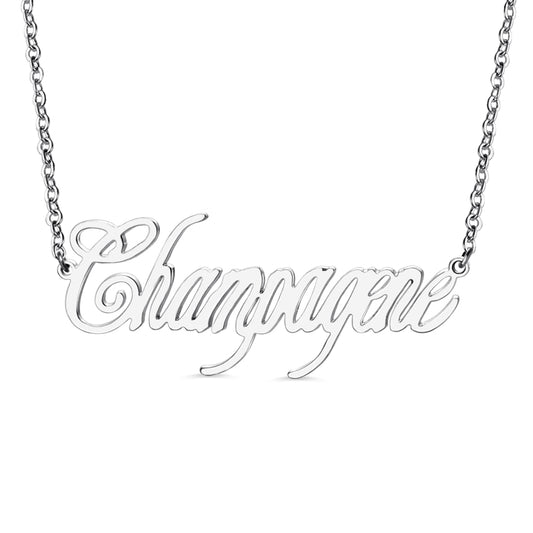 Contemporary Font Unique Name Necklace Sterling Silver, Personalized Jewelry gift for her,