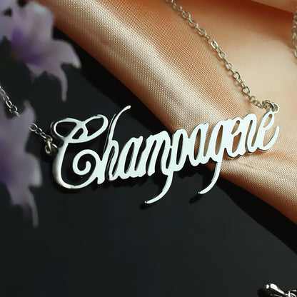 Contemporary Font Unique Name Necklace Sterling Silver, Personalized Jewelry gift for her,