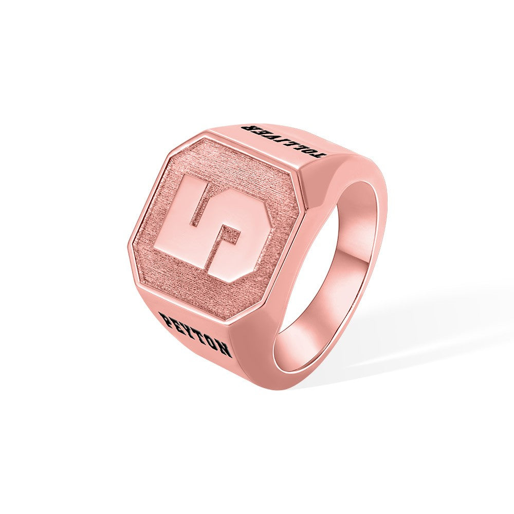 Engraved Number Signet Ring, Sterling Sliver 925, Sport Ring, Basketball Ring for Sports Enthusiasts
